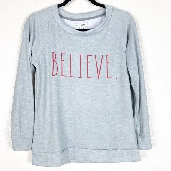 Rae Dunn Believe Crewneck Pullover Sweater - Picture 1 of 5